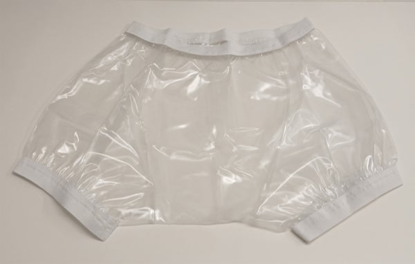 Miesten l&auml;pin&auml;kyv&auml;t muovihousut (PA09/NAT)