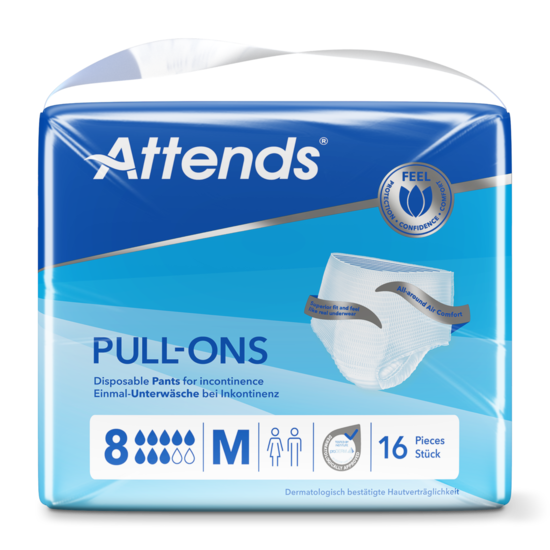Attends Pull-ons 8M, Medium, 16 kpl pakkaus