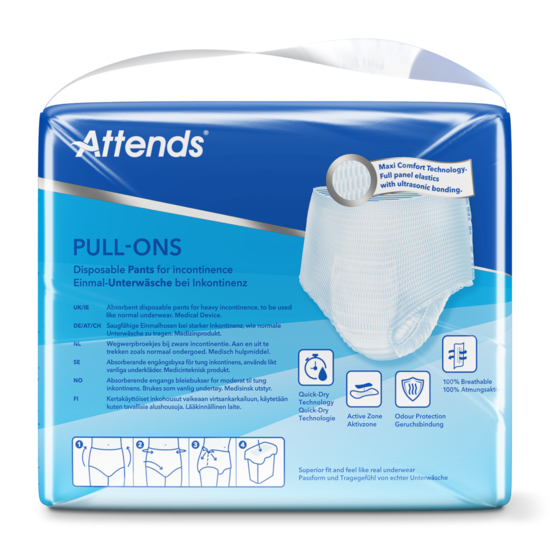 Attends Pull-ons 8M, Medium, 16 kpl pakkaus