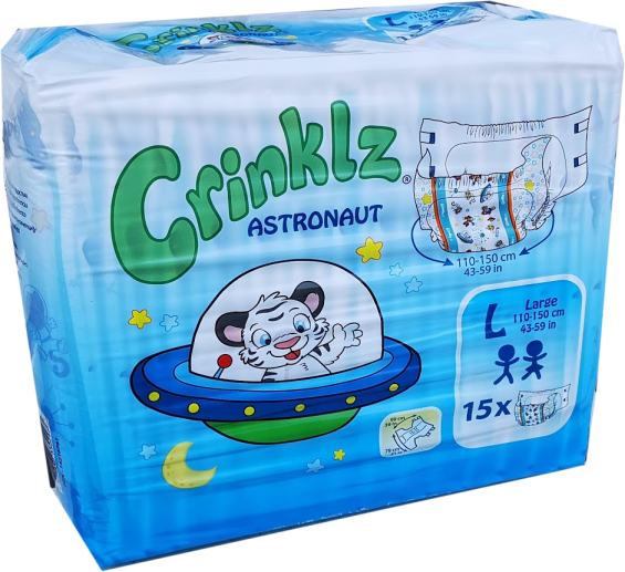 Crinklz Astronaut, Large, 15 kpl pakkaus