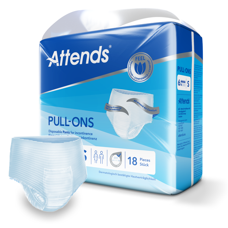 Attends Pull-ons 6S, Small, 18 kpl pakkaus