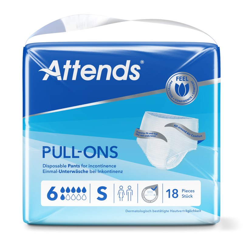 Attends Pull-ons 6S, Small, 18 kpl pakkaus
