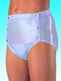 Suprima napitettavat PVC-housut metallinapeilla (1249)