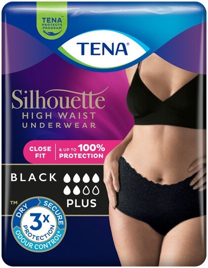 TENA Silhouette Plus High Waist Black, Large, 8 kpl pakkaus